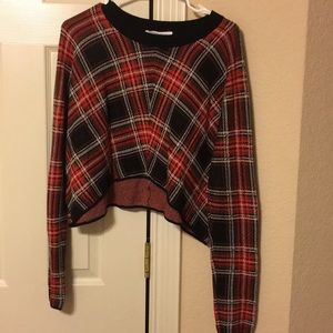 BCBG plaid crop top